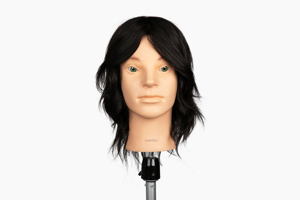 100% Human Hair Mannequin Head Male,Hair Color Black 5-8" Length| Sky