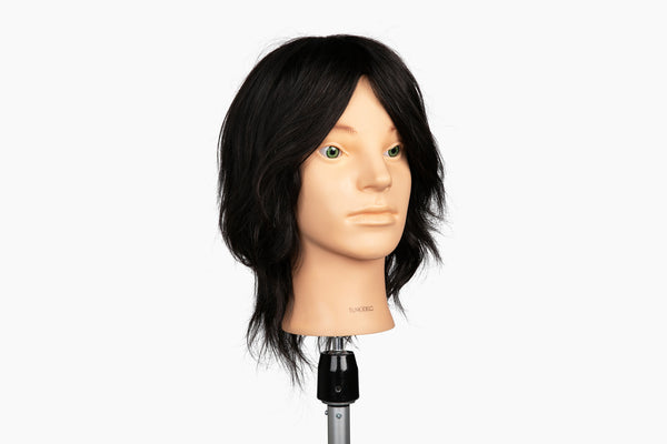 100% Human Hair Mannequin Head Male,Hair Color Black 5-8" Length| Sky