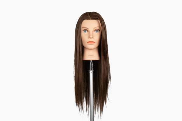 Synthetic Hair Mannequin Head, Hair Color Brown 28-30" Length |Olive