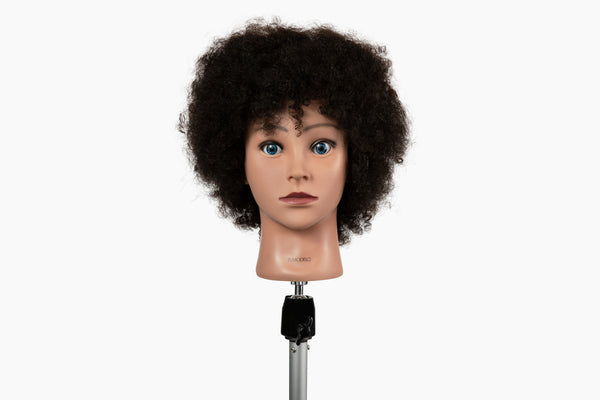 100% Human Textured Hair Mannequin Head, Hair Color Black, 9-10” Length | Ivy