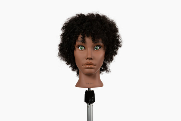 100% Human Textured Hair Mannequin Head, Hair Color Black, 8-10” Length |Lilac