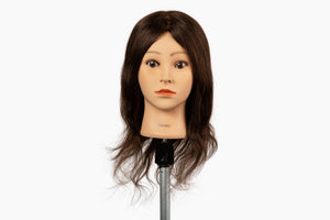 100% Human Hair Mannequin Head, Hair color Brown, 20-22” Length| Plum