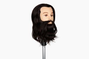 100% Human Hair Mannequin Head With Beard Male, Hair color Brown, 8-10” Length| Sage