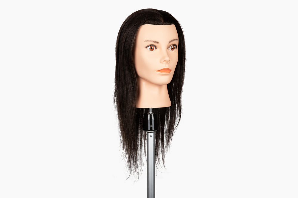 100% Human Hair Mannequin Head,Hair color Black, 20-22” Length |Rose