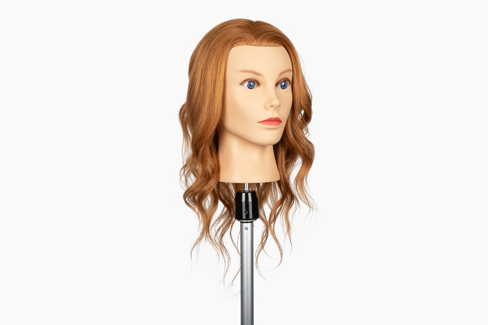 100% Human Hair Mannequin Head,Hair Color Orange, 20-22” Length |River
